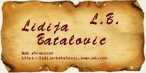 Lidija Batalović vizit kartica